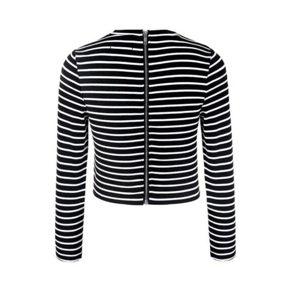 Eliacher Full Sleeve Cut-Out Back Zipper Crop Top - Picture 6 of 8